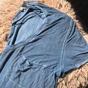 FREE PEOPLE blue scoop neck T-shirt